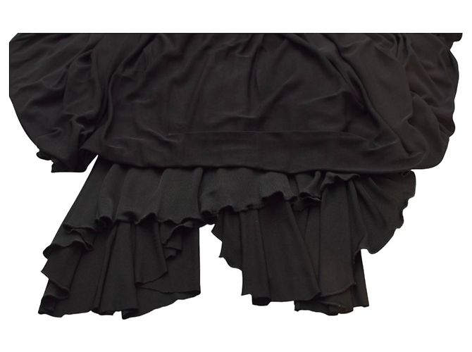 Autre Marque Chloe Schwarzes Mini-Kleid aus Seide und Viskose mit Swarovski Kristallen - Ansicht 5
