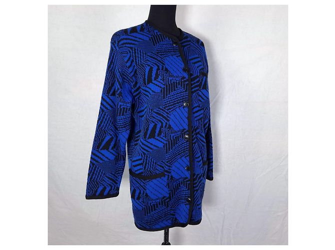 Vintage Yves Saint Laurent Pullover aus den 70er Jahren Schwarz Blau - Ansicht 10