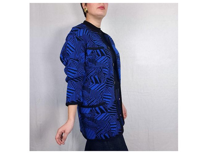 Vintage Yves Saint Laurent Pullover aus den 70er Jahren Schwarz Blau - Ansicht 5