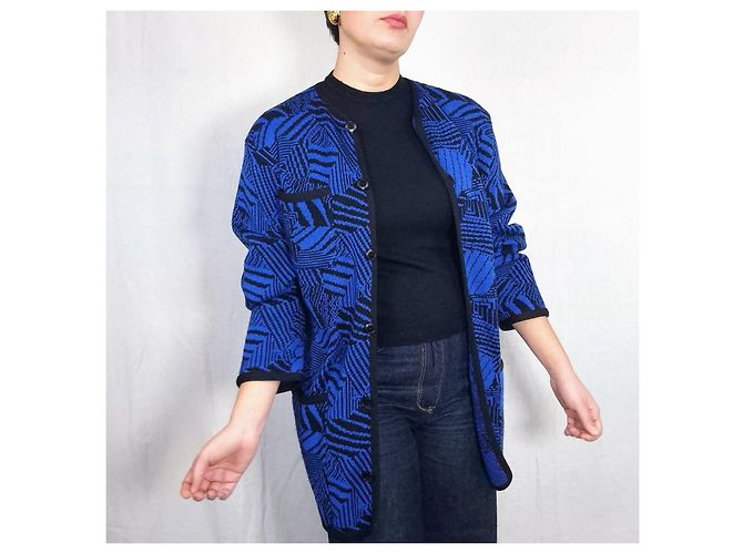 Vintage Yves Saint Laurent Pullover aus den 70er Jahren Schwarz Blau - Ansicht 6