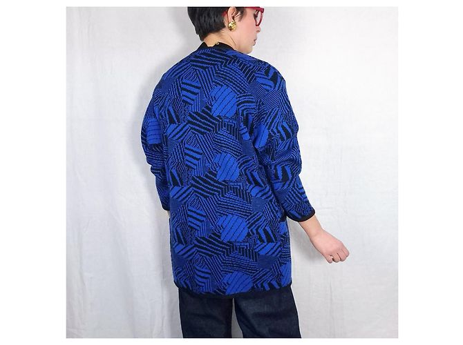 Vintage Yves Saint Laurent Pullover aus den 70er Jahren Schwarz Blau - Ansicht 7