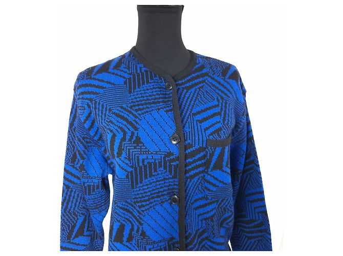 Vintage Yves Saint Laurent Pullover aus den 70er Jahren Schwarz Blau - Ansicht 9