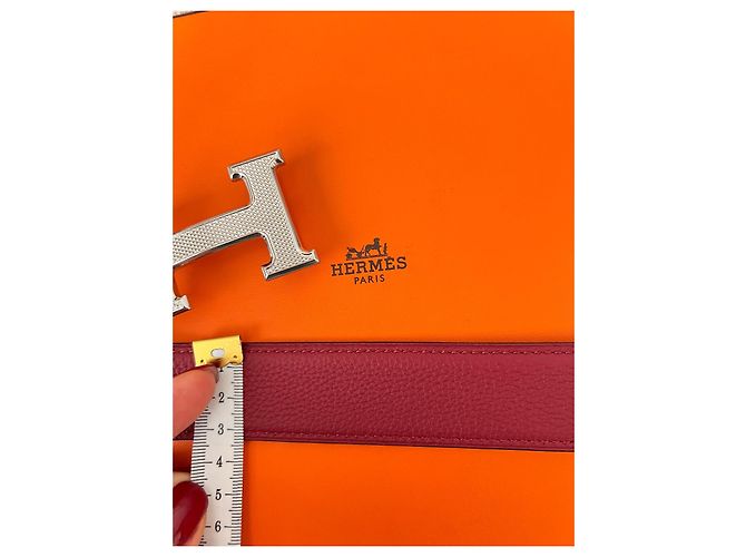 Cinturón Hermès reversible de piel negro burdeos - vista 10