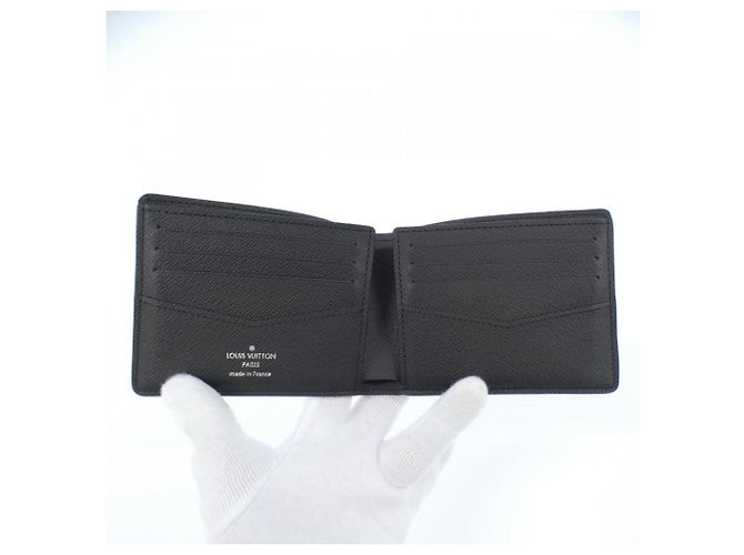 Slender Louis Vuitton Monogram Eclipse Bill Wallet Grey - view 3