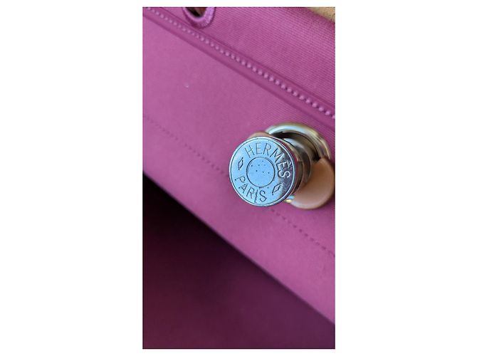 Hermès Herbag Toile 39 Rosa - vista 10