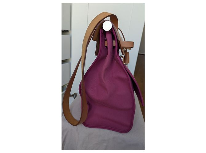 Hermès Herbag Toile 39 Rosa - vista 4