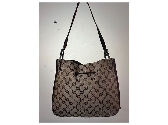 Ophidia 0013748 Marrone/Beige GG Borsa a spalla con cordino Gucci Marrone scuro - vista 2