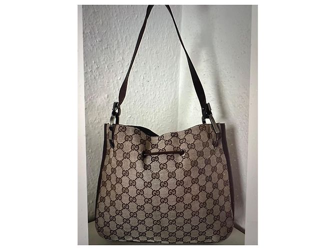 Ophidia 0013748 Marrone/Beige GG Borsa a spalla con cordino Gucci Marrone scuro - vista 3