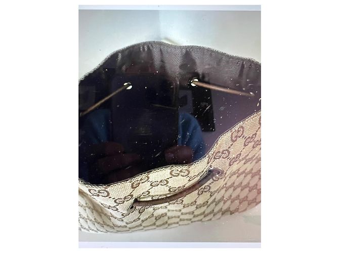 Ophidia 0013748 Marrone/Beige GG Borsa a spalla con cordino Gucci Marrone scuro - vista 8