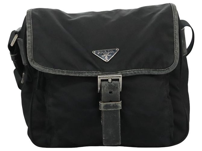 PRADA Borsa a Spalla in Nylon Nera e Argento Autentica 109422 Nero - vista 13