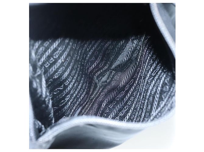PRADA Borsa a Spalla in Nylon Nera e Argento Autentica 109422 Nero - vista 24