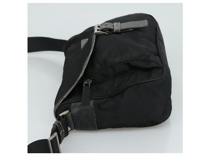 PRADA Borsa a Spalla in Nylon Nera e Argento Autentica 109422 Nero - vista 4