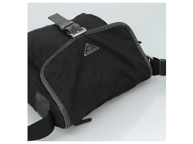 PRADA Borsa a Spalla in Nylon Nera e Argento Autentica 109422 Nero - vista 6