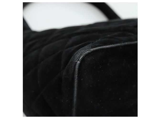 CHANEL Borsa Tote Standard Matelassé Velluto Nero CC Auth yk16770 - vista 14