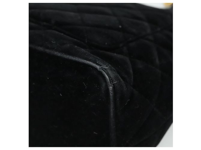 CHANEL Borsa Tote Standard Matelassé Velluto Nero CC Auth yk16770 - vista 15