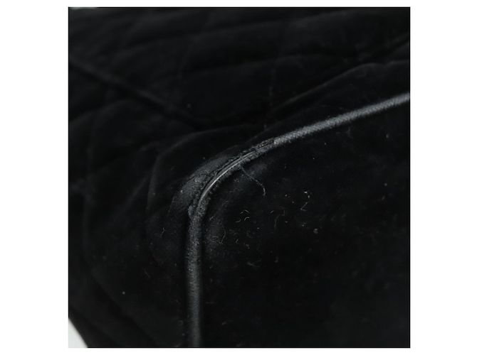 CHANEL Borsa Tote Standard Matelassé Velluto Nero CC Auth yk16770 - vista 16