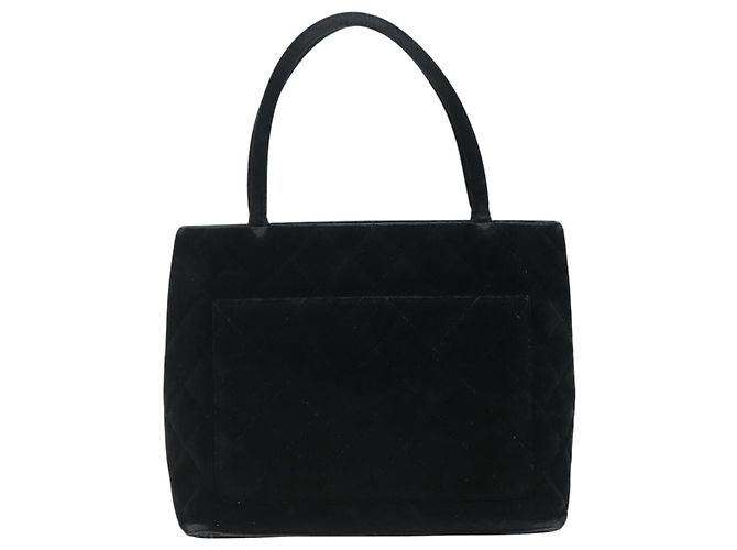 CHANEL Borsa Tote Standard Matelassé Velluto Nero CC Auth yk16770 - vista 2
