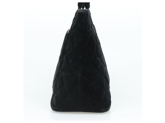 CHANEL Borsa Tote Standard Matelassé Velluto Nero CC Auth yk16770 - vista 3