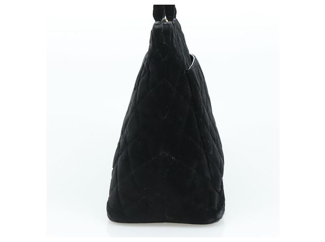 CHANEL Borsa Tote Standard Matelassé Velluto Nero CC Auth yk16770 - vista 4