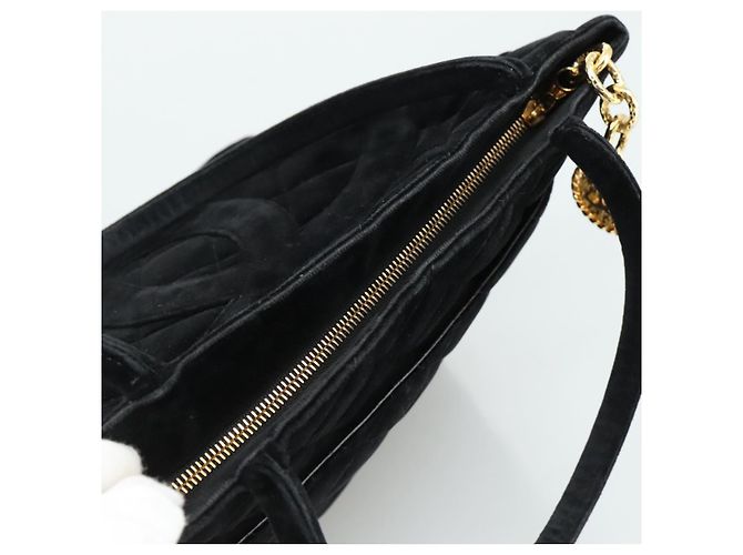 CHANEL Borsa Tote Standard Matelassé Velluto Nero CC Auth yk16770 - vista 6