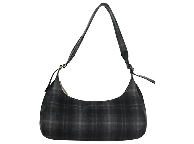 Borsa a spalla Salvatore Ferragamo in lana grigia Auth bs21555 Marrone - vista 13