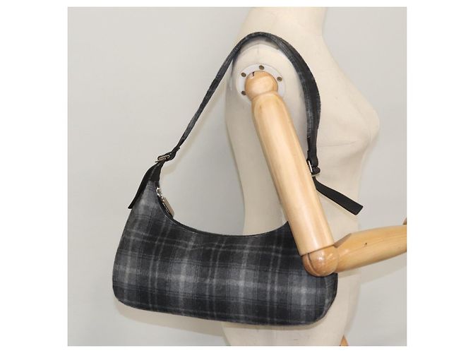 Borsa a spalla Salvatore Ferragamo in lana grigia Auth bs21555 Marrone - vista 20