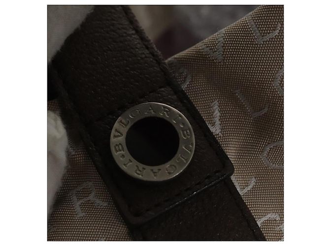 Bulgari Bolso Tote BVLGARI de lona marrón plateado auténtico bs21581 Castaño Plata - vista 17