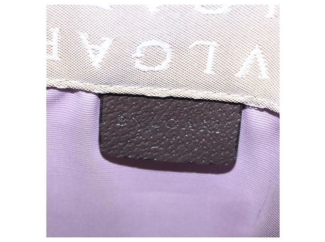 Bulgari Bolso Tote BVLGARI de lona marrón plateado auténtico bs21581 Castaño Plata - vista 18