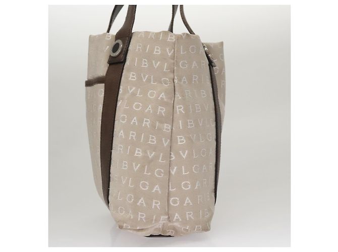 Bulgari Bolso Tote BVLGARI de lona marrón plateado auténtico bs21581 Castaño Plata - vista 3