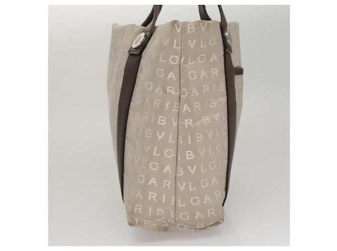 Bulgari Bolso Tote BVLGARI de lona marrón plateado auténtico bs21581 Castaño Plata - vista 4