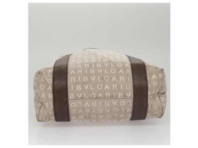 Bulgari Bolso Tote BVLGARI de lona marrón plateado auténtico bs21581 Castaño Plata - vista 5