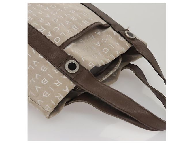 Bulgari Bolso Tote BVLGARI de lona marrón plateado auténtico bs21581 Castaño Plata - vista 6