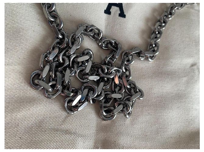 Borsa Ami in pelle intrecciata a quadri nero e bianco Argento - vista 10