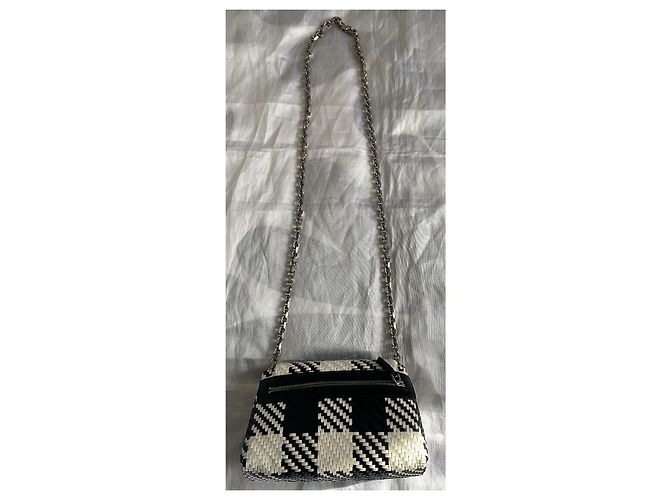 Borsa Ami in pelle intrecciata a quadri nero e bianco Argento - vista 2