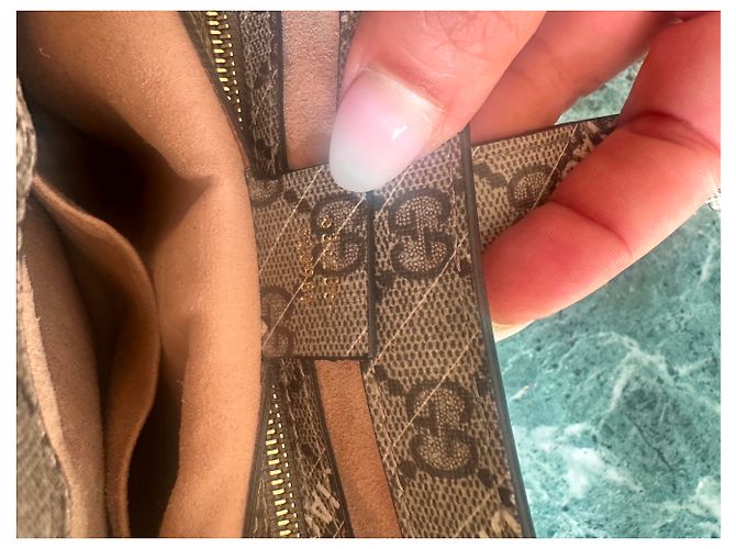 Borsa a Spalla Jackie Gucci x Balenciaga GG Marrone Beige - vista 3