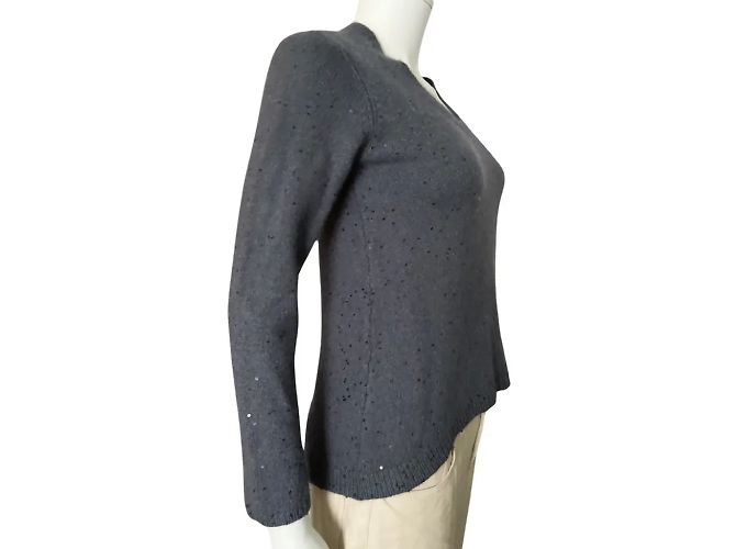 Brunello Cucinelli Pailletten-Cashmere-Oberteil Blau - Ansicht 2