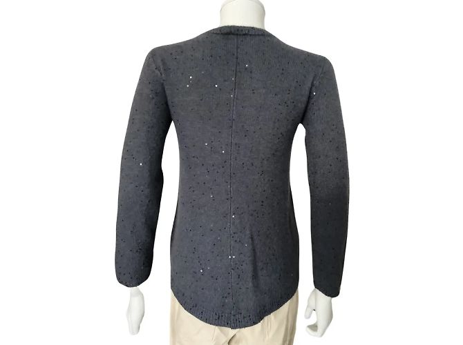 Brunello Cucinelli Pailletten-Cashmere-Oberteil Blau - Ansicht 3