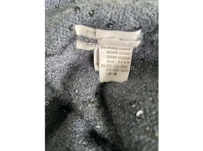 Brunello Cucinelli Pailletten-Cashmere-Oberteil Blau - Ansicht 6