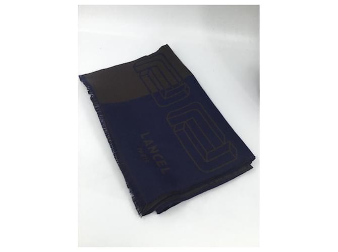Sciarpa di lana e fazzoletto Lancel Blu - vista 12