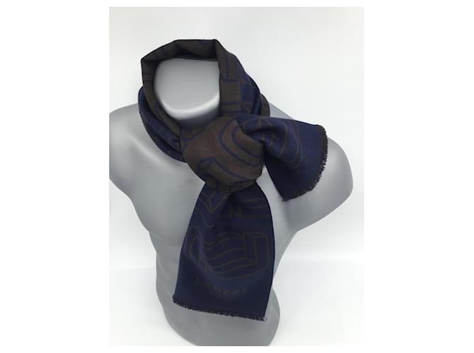 Sciarpa di lana e fazzoletto Lancel Blu - vista 15