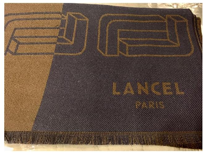 Sciarpa di lana e fazzoletto Lancel Blu - vista 4