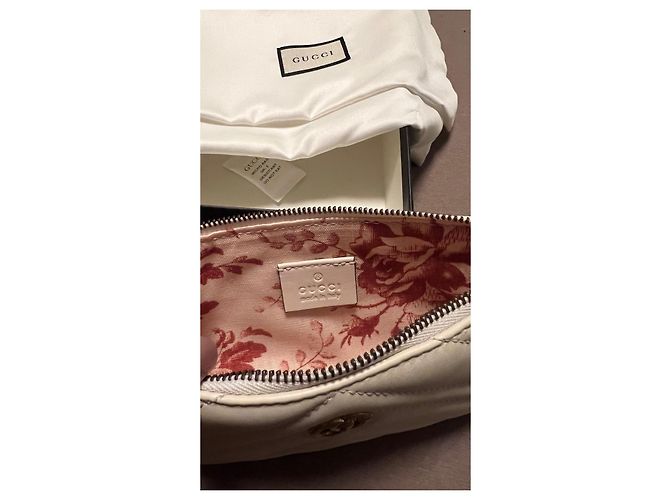 Gucci Mini GG Marmont Catena Baguette Bianco - vista 7