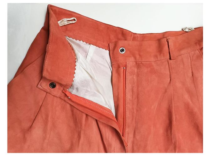 Autre Marque Pantaloncini Michel Lipsic Corallo Scamosciati - Ansicht 2