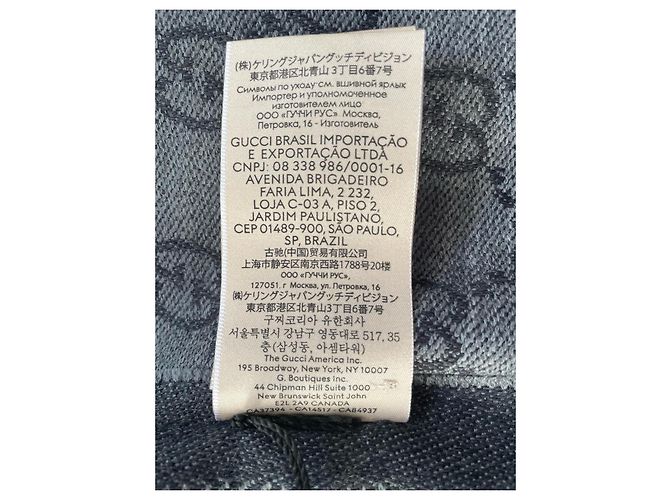 Marmont Gucci Schal GG Monogramm wendbar grau Wolle - Ansicht 10