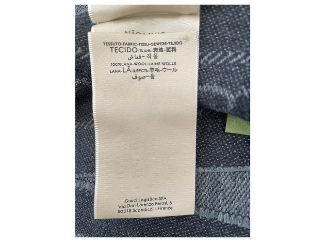 Marmont Gucci Schal GG Monogramm wendbar grau Wolle - Ansicht 9