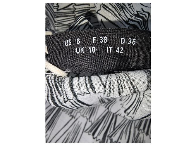Blusa túnica con estampado Akris Asagao en voile de algodón negro y blanco - vista 14