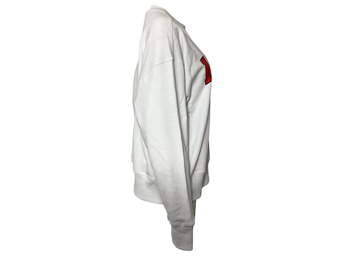 Pull MSGM en coton blanc avec logo - vue 2
