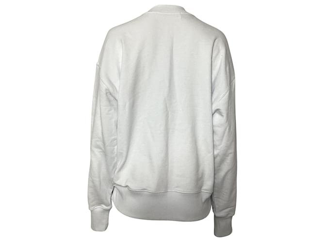Pull MSGM en coton blanc avec logo - vue 3