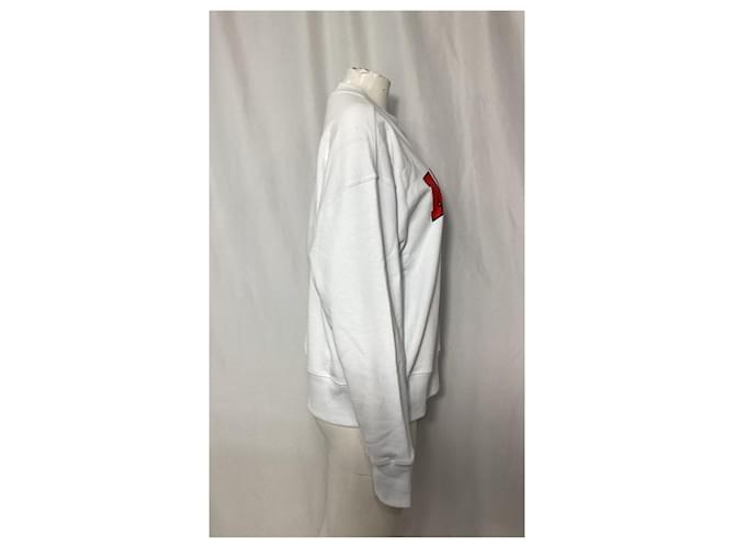Pull MSGM en coton blanc avec logo - vue 8