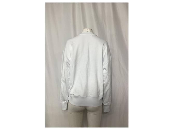 Pull MSGM en coton blanc avec logo - vue 9